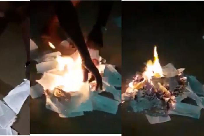 Ghanaian young man burns the Bible, brags that nothing will happen to him (video)