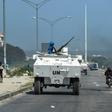 UN peacekeepers patrol gang territory in Port-au-Prince in July 2019 -- the United Nations' 15-year-old peacekeeping mission in Haiti is being replaced by a scaled down political mission
