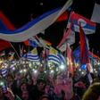 Ruling Broad Front supporters rally in Montevideo ahead of Sunday's vote