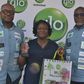 L-R: Mr. Abiodun Sanni, Globacom's  Regional Head, Enterprise Corporate Sales, Lagos, Mrs. Funke Majekodunmi winner of the Ladies category, at the 8th Annual Southern Sun Ikoyi Golf Tournament and Mr. Eric Nwaoma, Globacom's Head, Enterprise Sales, at ...