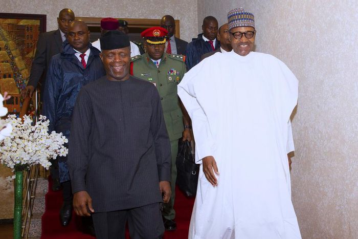Vice President Yemi Osinbajo and President Muhammadu Buhari [Presidency]