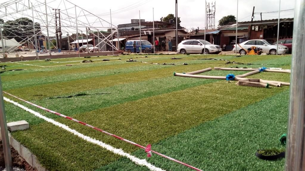 Photo of the mini stadia in Love Garden, Surulere that Hon. Femi Gbajabiamila inaugurated (Leregist)