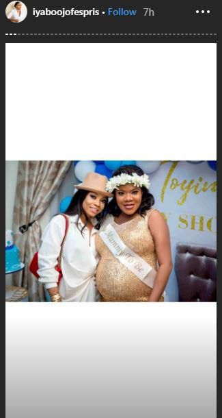 The news of the arrival of her baby was announced on Iyabo Ojo's Instagram page on Thursday, August 15, 2019 [Instagram/ToyinAbraham]