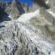 The Planpincieux glacier, on the Grandes Jorasses peak of the Mont Blanc massif, melted more than usual in the late-summer heat