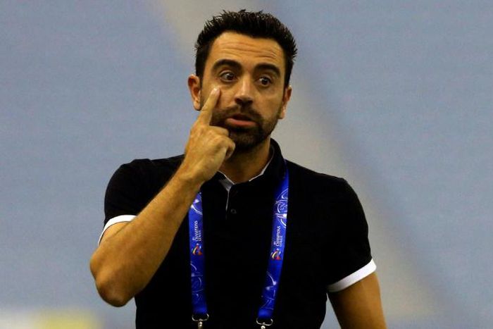 Xavi watching his side slip to first leg defeat
