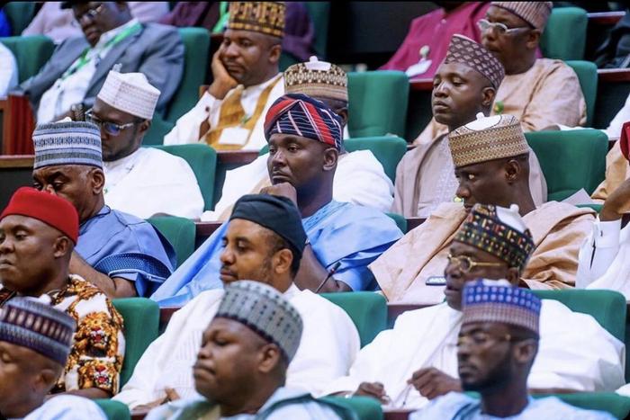 Cross section of House of Representatives members during plenary on the floor of the Green Chamber  [Twitter/@AkinAlabi]