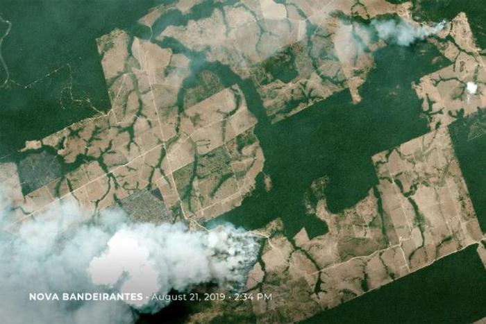 The rapid expansion of fires in the Brazilian rainforest (pictured August 21, 2019) is the result of a significant increase in deforestation