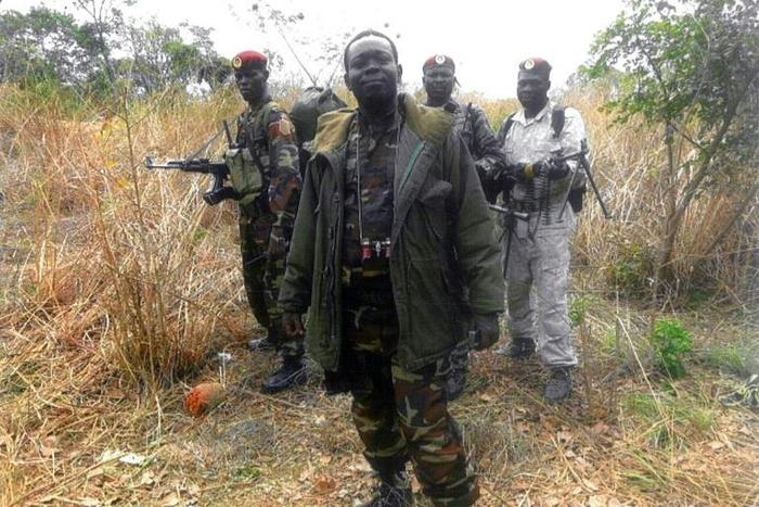 File picture of Abdoulaye Miskine with members of his armed group. The photo, which is undated, was published in April 2013