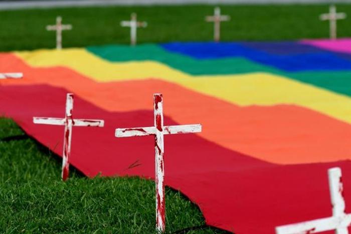 El Salvador has been plagued by hate crimes against gay and trans people, and in 2017 activists erected crosses alongside a rainbow flag in the capital to honour victims