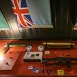 War memorabilia found on 1982 Falkland War's battle fields is displayed at The Globe Tavern in Stanley