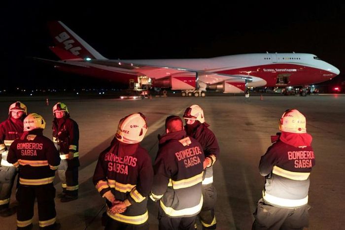 Bolivia has hired this Boeing supertanker, pictured after it landed at Viruviru airport in Santa Cruz de la Sierra, on August 23, 2019