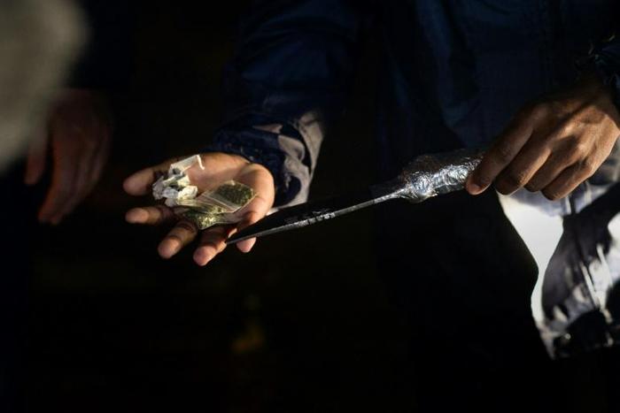 Knife and drugs: The haul made by a patrol in Bonteheuwel, a crime-ridden district of Cape Town
