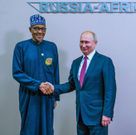 President Buhari and Russian President, Vladimir Putin at the ongoing Russia-Africa summit (Presidency)