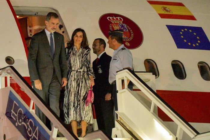 King Felipe VI of Spain and Queen Letizia arrive at Havana's Jose Marti International Airport on November 11, 2019