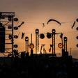 Electronic music festival "Les Dunes Electroniques" at Ong Jmel, near the town of Nefta in Tunisia