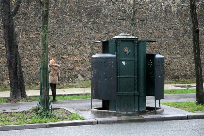 The one-man originals had a rather phallic pepperpot design. This picture shows Paris's last remaining "pissotiere"