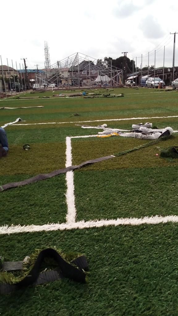 Photo of the mini stadia in Love Garden, Surulere that Hon. Femi Gbajabiamila inaugurated (Leregist)