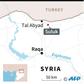 Map locating Suluk, near Tal Abyad in Syria, site of a deadly car bomb attack Sunday, according to the Syrian Observatory for Human Rights