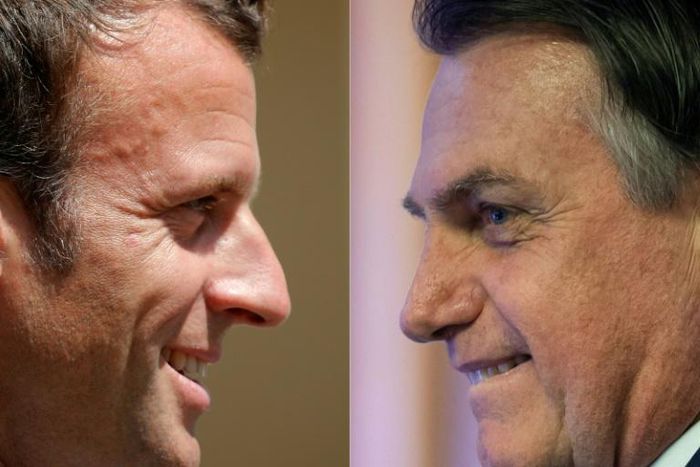 Macron (L) and Bolsonaro (R): "As far as ideas go, the two men are polar opposites," said Gaspard Estrada, director of the Latin America and Caribbean unit at Sciences-Po university in Paris.
