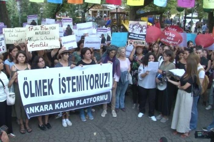 Dozens demonstrate in Ankara to denounce the murder of a woman by her ex-husband in front of their daughter, as Turkey battles rising violence against women