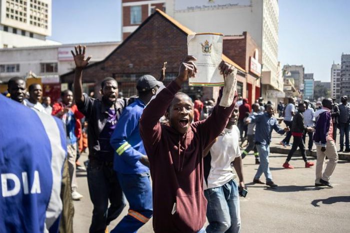 The protesters are angry over the country's worsening economic conditions