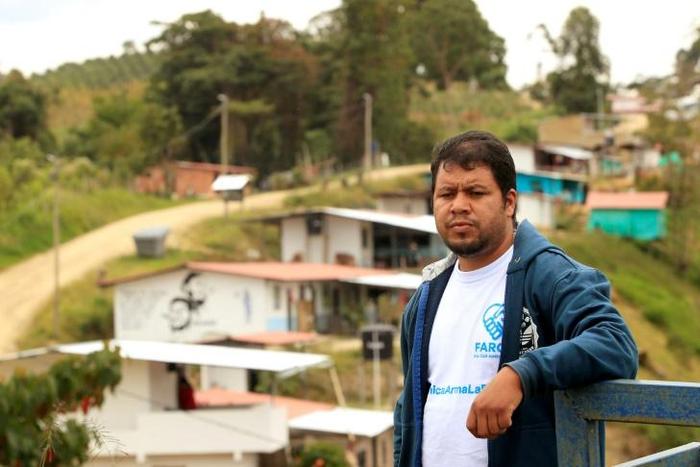 Former FARC rebel Davinson Lopez poses for a picture at a reincorporation zone for former guerrillas in Icononzo, Tolima province, Colombia, on September 2, 2019