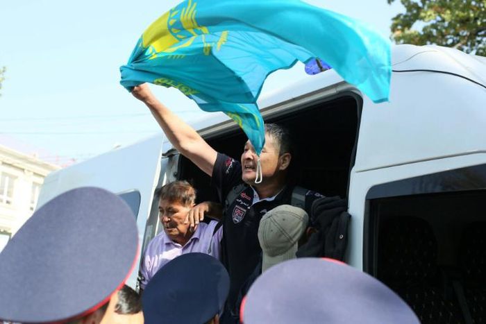 The protests, which saw around two dozen arrests, were called by Democratic Choice of Kazakhstan, an informal group led by long-time regime opponent Mukhtar Ablyazov that was ruled extremist by a Kazakh court last year