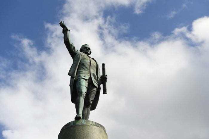 A statue of Captain Cook stands in Sydney's Hyde Park