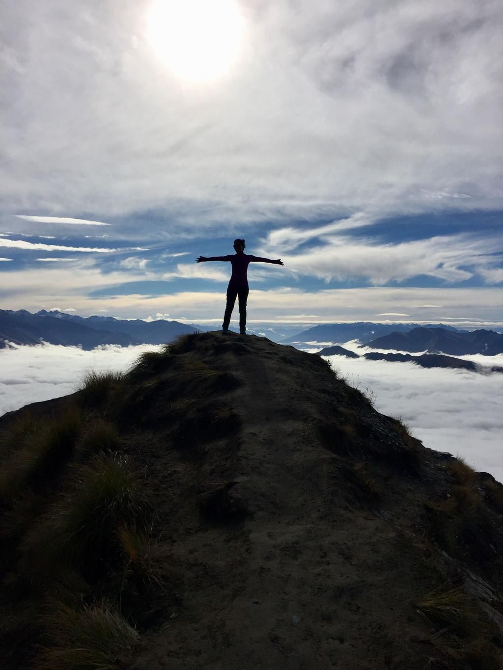 Williams takes in the view from Roys Peak in New Zealand.
