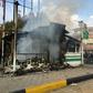Iranian security force targets have come under attack by protesters in several cities, like this police station in the central city of Isfahan