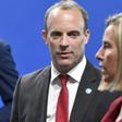 British Foreign Minister Dominic Raab (L) and EU diplomatic chief Federica Mogherini are pictured in Helsinki, Finland on August 29