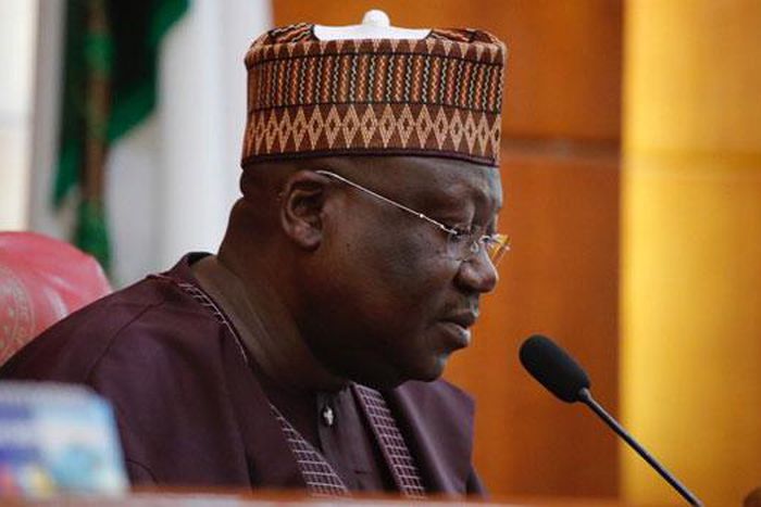 President of the Senate, Ahmad Lawan during plenary in the Senate Chamber in Abuja. (Channels TV)