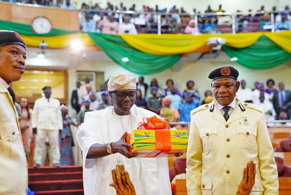 Lagos State Governor, Mr Babajide Sanwo-Olu while presenting proposed Year 2020 Budget to the State House of Assembly on Friday, Nov. 8, 2019. [NAN]