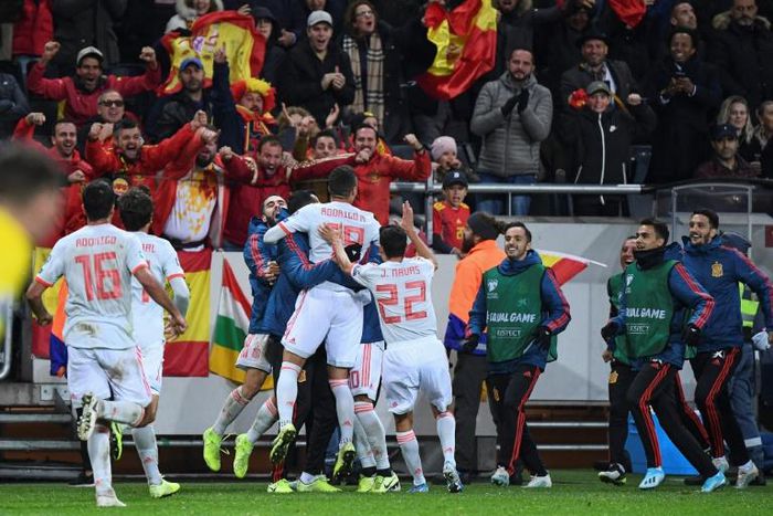 Rodrigo's leveller sparked wild celebrations on the touchline as Spain qualified for Euro 2020