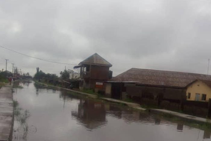 Flooded Itoga Road in Badagry Lagos State (NAN)