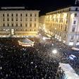 Thousands gathered in Florence's Piazza della Republic in answer to a call from the new 'Sardine Movement'