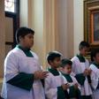 Thai Catholic devotees pray during a Sunday mass in Ayutthaya