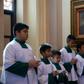 Thai Catholic devotees pray during a Sunday mass in Ayutthaya
