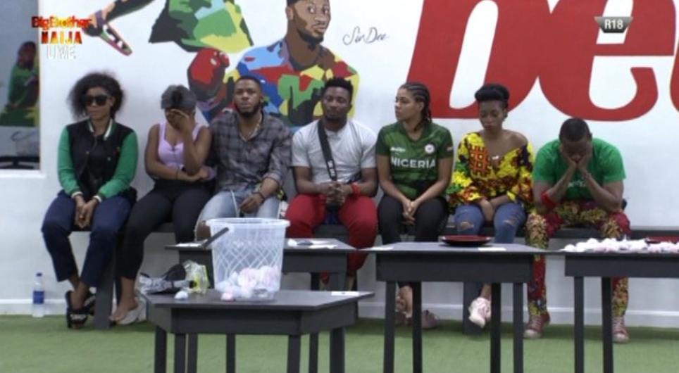 Khafi and Omashola were saved as the Legends lost to the Enigmas and members go up for possible eviction in the 9th week. [Twitter/BBNaija]