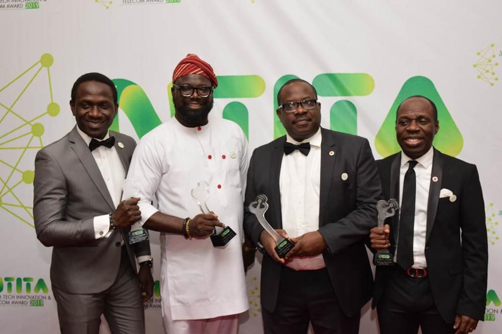 Executive Head of Department,  Legal, Vodacom Business Africa Nigeria, Kolawole Fayemi, Finance Director, Oluseyi Olanrewaju, Executive Head of Department, Business Development Group, Zakari Usman; and Commercial Director, Solomon Ogufere, all of Vodac...