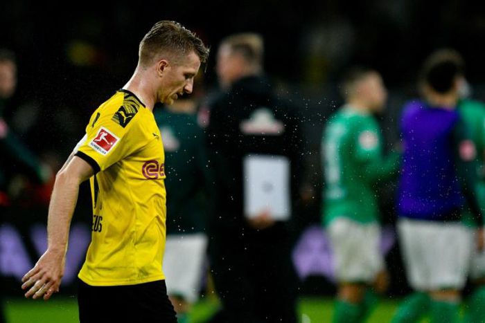 Marco Reus shows his frustrations after Borussia Dortmund slipped to a second 2-2 draw in a week to drop to eighth in the Bundesliga table.
