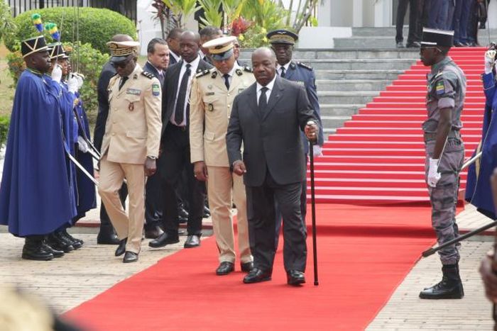 Gabon President Ali Bongo on Friday made his first public appearance outside the presidential palace since returning home in March after suffering a stroke