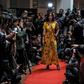 A model shows off a kimono during a fashion show by former FARC combatants in Bogota