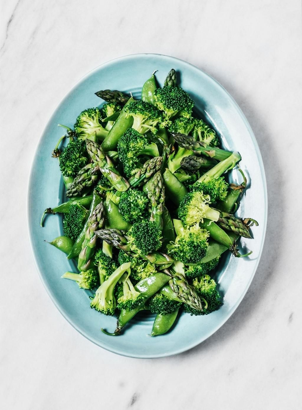 Broccoli and asparagus salad
