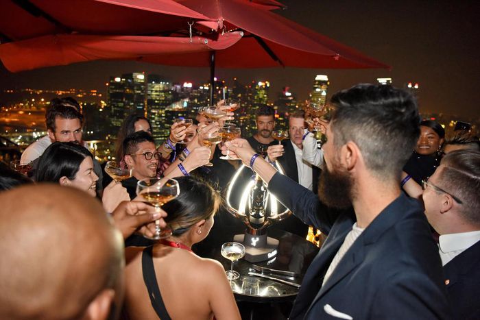 Adebola Williams & Edmund Olotu attend the global launch of Glenfiddich Grand Cru in Singapore