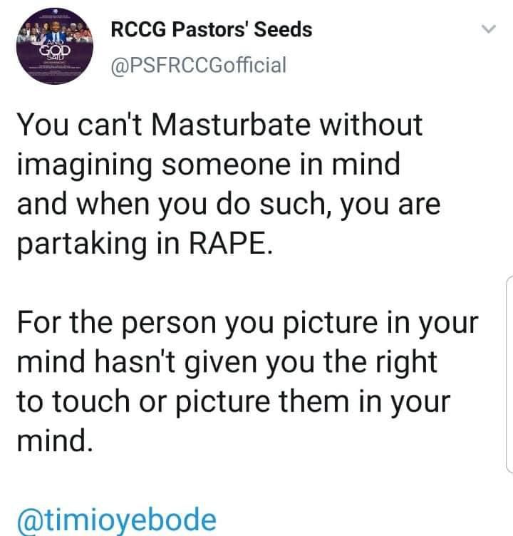 Masturbation is equivalent to rape – RCCG counselor