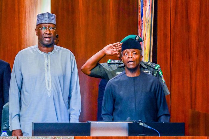 Vice President Prof. Yemi Osinbajo presides over the National Economic Council meeting [Twitter/@NigeriaGov]
