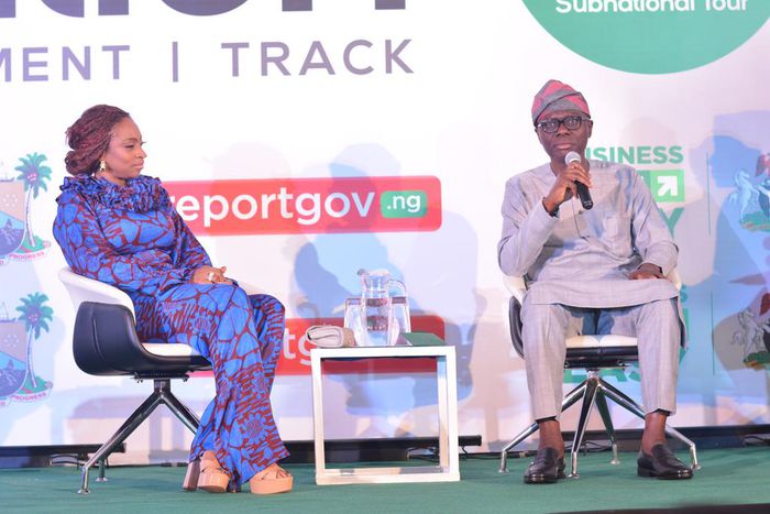 Lagos governor, Babajide Sanwo-Olu and Dr. Jumoke Oduwole