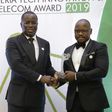 Marketing Manager, Spectranet Limited, Samson Akejelu (right) receiving the Internet Service Provider of the Year (Consumer) scooped by Spectranet 4G LTE from President, Association of Telecommunications Companies of Nigeria (ATCON), Olusola Teniola at...