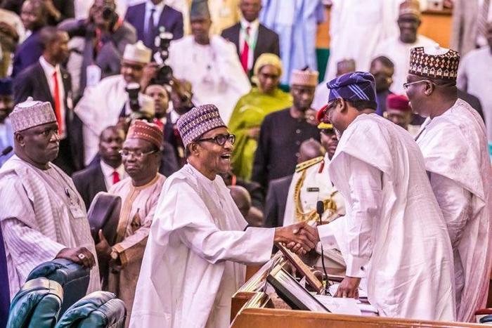 President Muhammadu Buhari during the 2020 Budget presentation to the joint session of the National Assembly [Twitter/@HouseNGR]